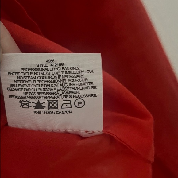 Tory Burch Red Sheer Button-Up Blouse - Picture 4 of 7